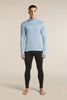 Mens 200 Merino Fine Ace Long Sleeve Half Zip Zinc Blue 0A5767