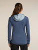 Womens Merino Blend 300 RealFleece™ Descender Long Sleeve Zip Hoodie  Dawn/Zinc Blue 0A57QM