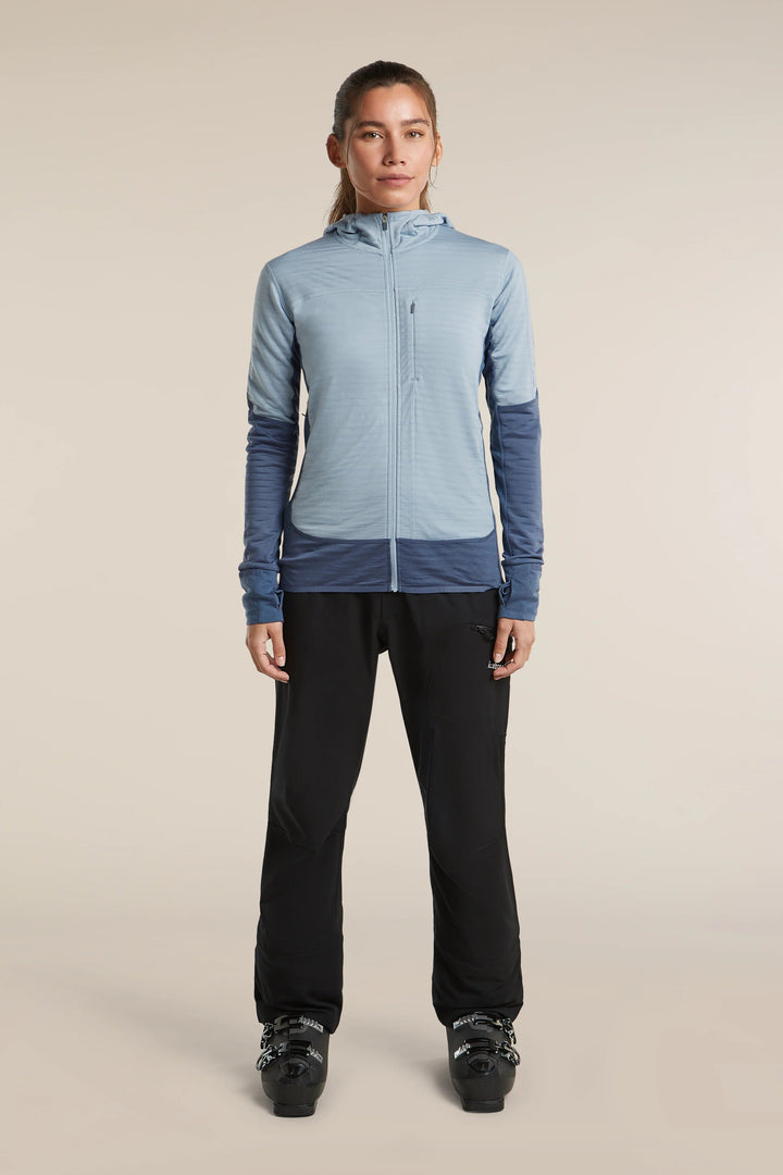Womens Merino Blend 300 RealFleece™ Descender Long Sleeve Zip Hoodie  Dawn/Zinc Blue 0A57QM