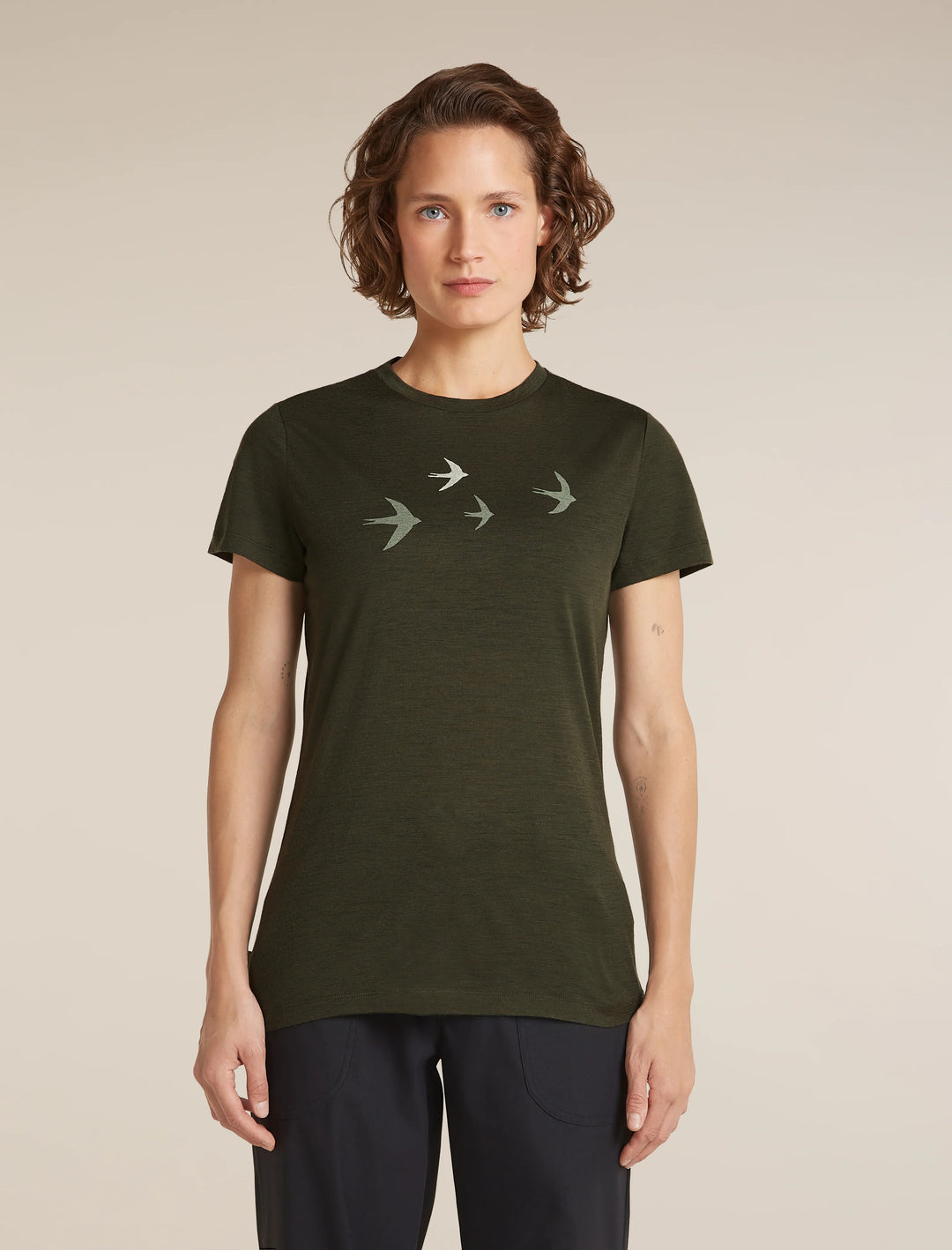 Womens  Merino 150 Tech Lite Short Sleeve T Shirt Bird Transit Dark Loden 0A57FX