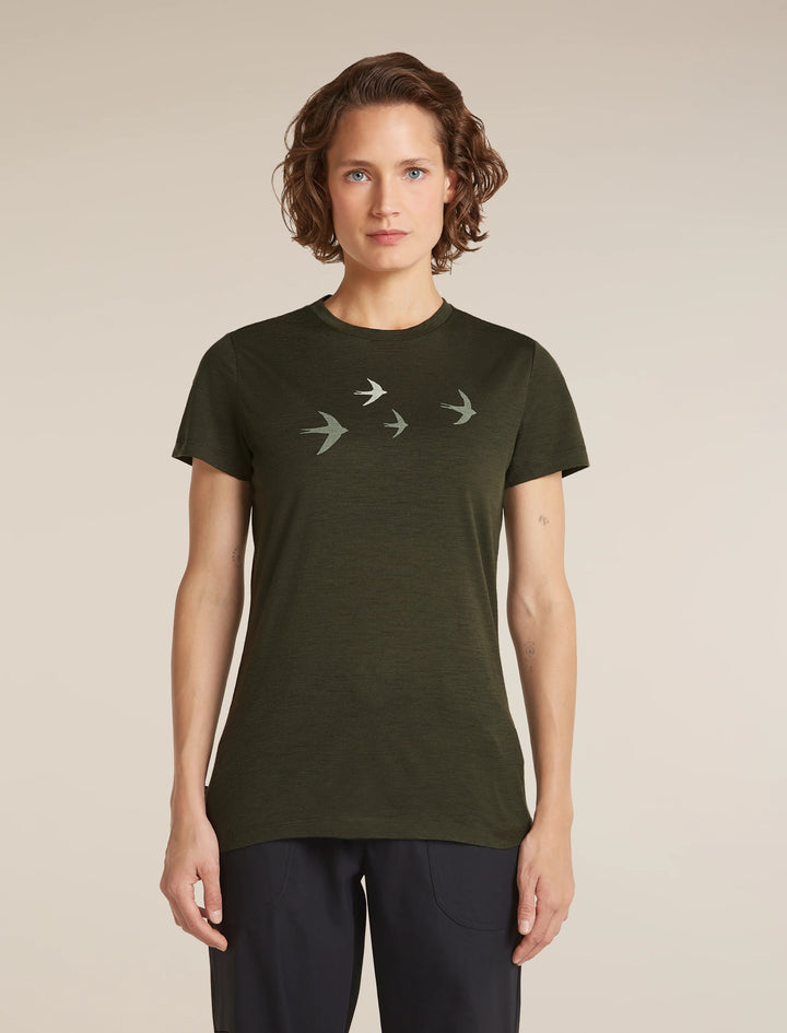 Womens  Merino 150 Tech Lite Short Sleeve T Shirt Bird Transit Dark Loden 0A57FX