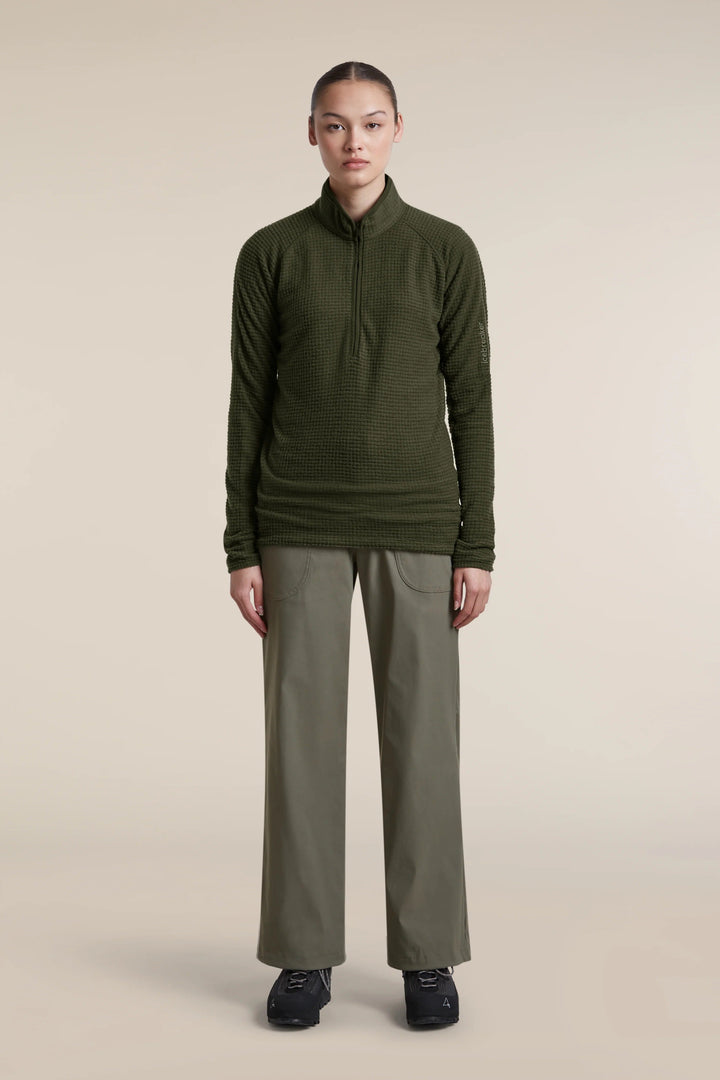 Womens Merino 400 RealFleece™ Grid Peaksland Long Sleeve Half Zip Dark Loden 0A57HT