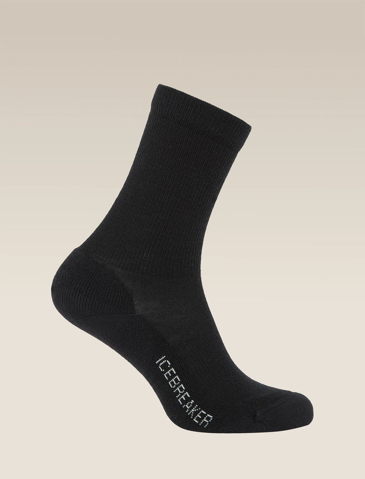 Womens Merino Lifestyle Light Crew Socks Black IBN313