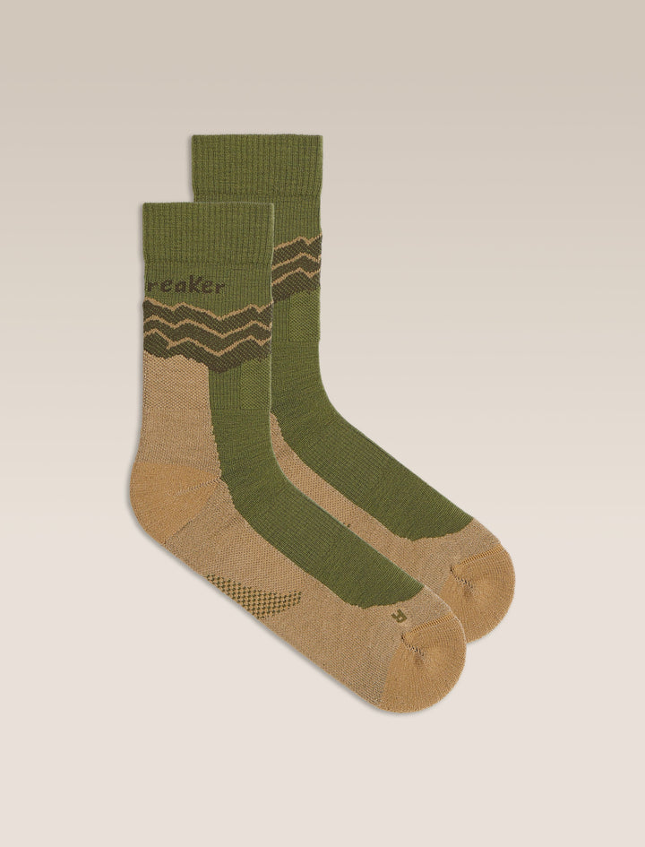Mens Merino Hike+ Medium Crew Socks Across the Peaks Sphagnum/Cumin/Dark Loden 0A578Z