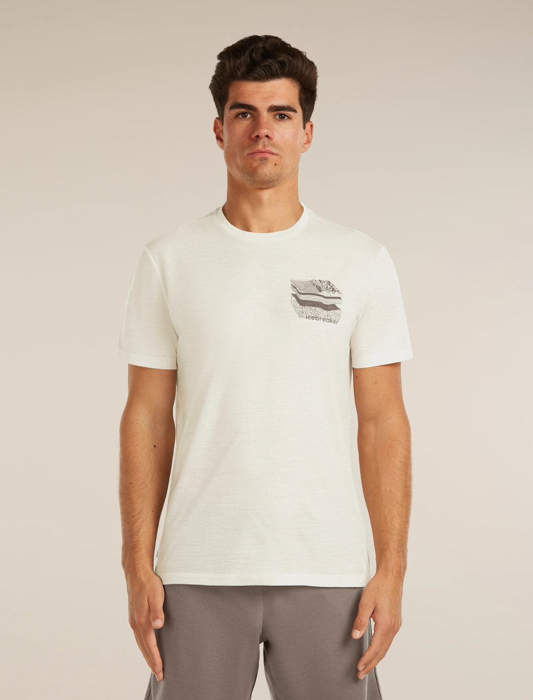 Mens Merino 150 Tech Lite Short Sleeve T-Shirt  Bear Catch Ecru/Heather 0A57FM