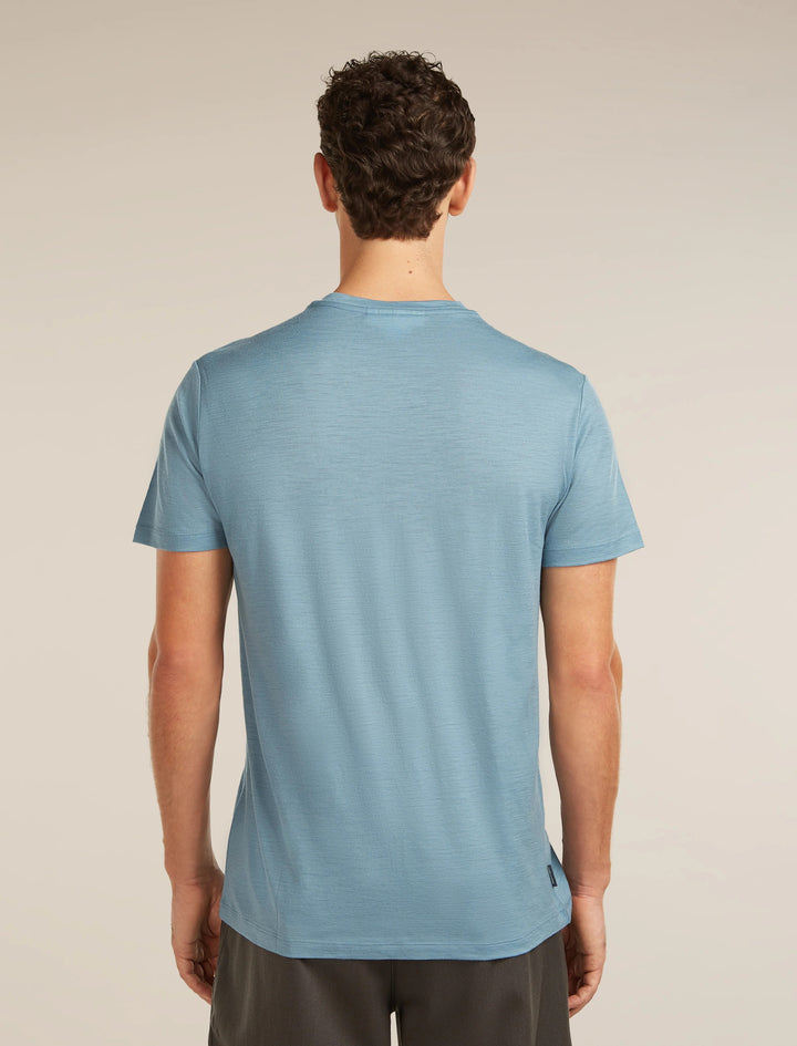 Mens  Merino 150 Tech Lite Short Sleeve T-Shirt Elevation Line Flint Blue 0A57FP