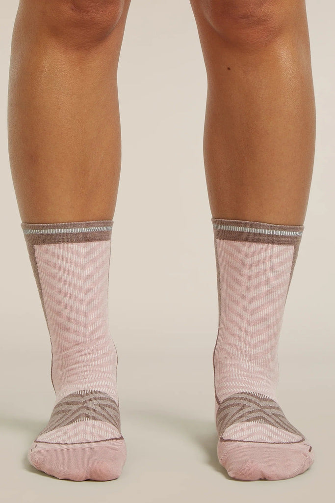 Womens Merino Blend Run+ Ultralight Crew Socks  Pink quartz/Porcini 0A56VM