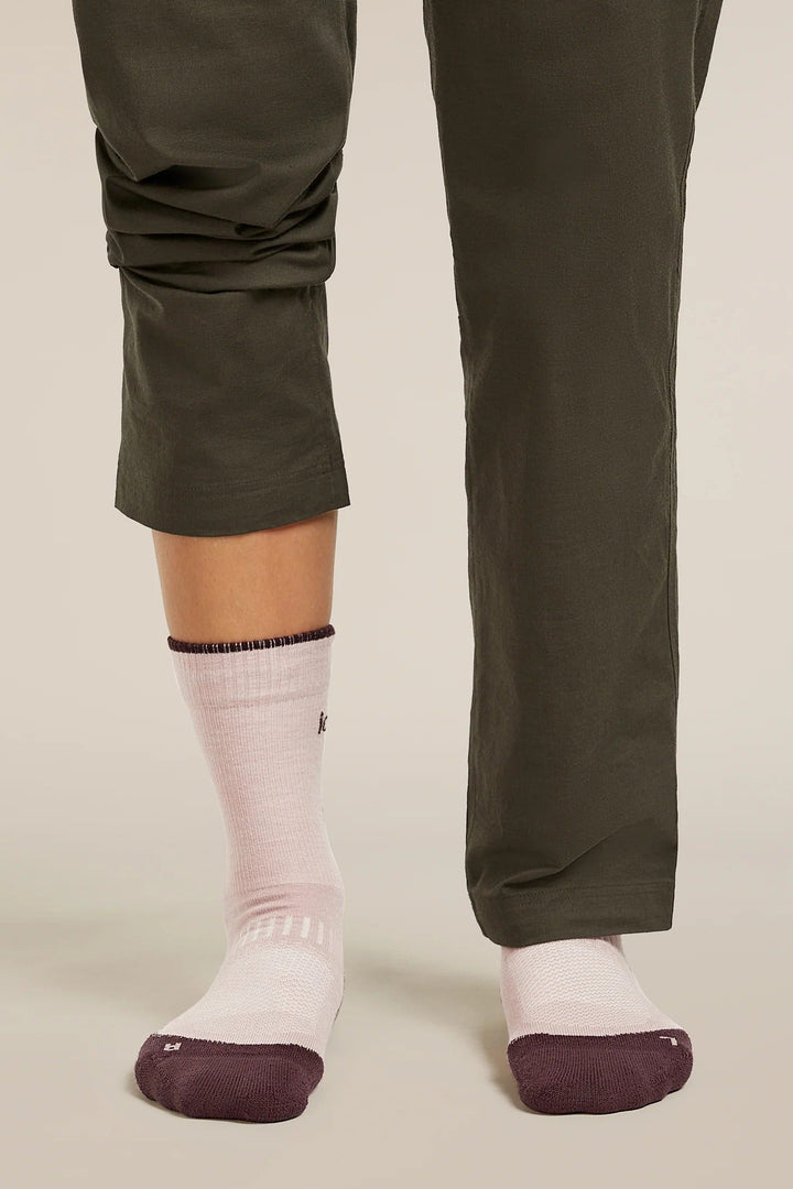 Womens Merino Hike+ Light Crew Socks Pink quartz/Java  0A578K