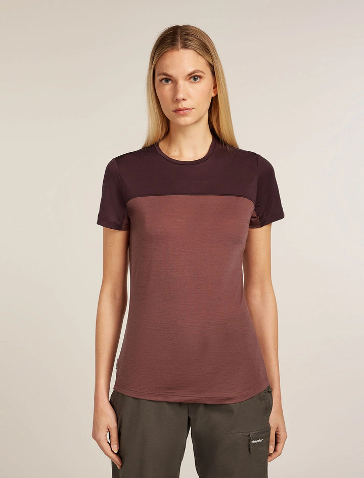 Womens Merino Blend 125 Cool-Lite™ Sphere Short Sleeve T-Shirt  Block Carob/Java 0A56XY