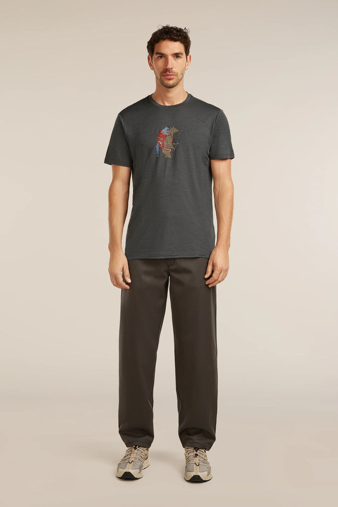 Mens Merino 150 Tech Lite Short Sleeve T-Shirt  Bear Catch Obsidian 0A57FU