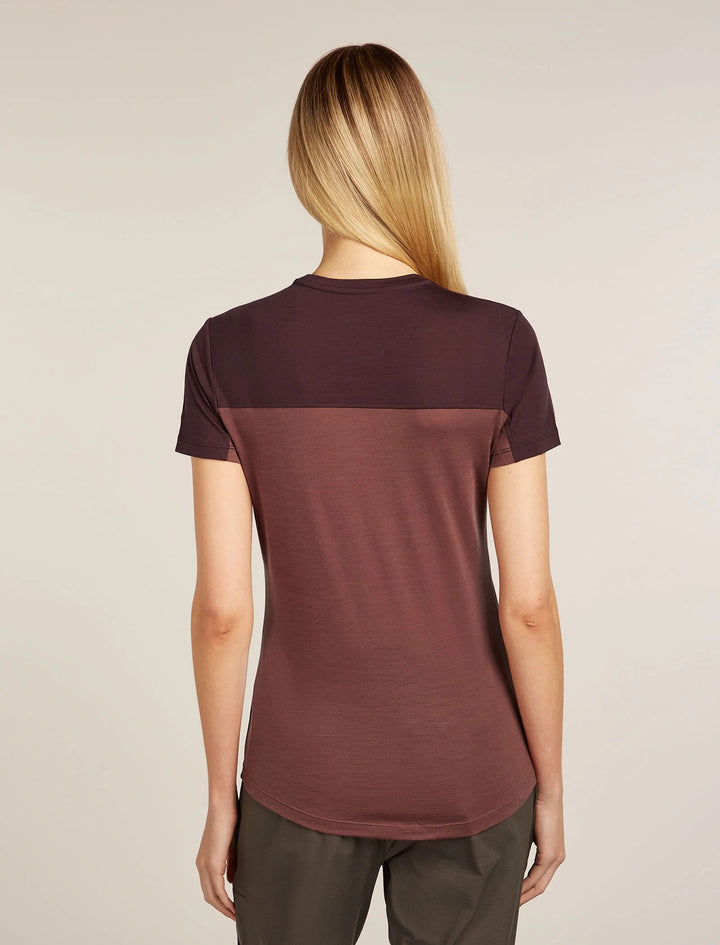 Womens Merino Blend 125 Cool-Lite™ Sphere Short Sleeve T-Shirt  Block Carob/Java 0A56XY