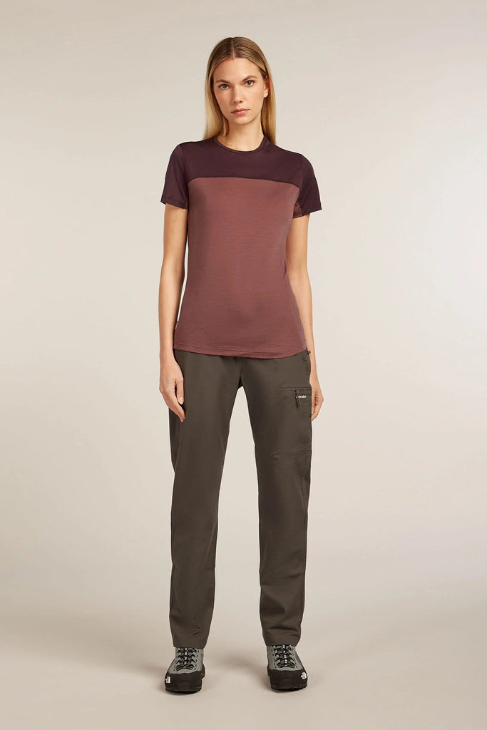 Womens Merino Blend 125 Cool-Lite™ Sphere Short Sleeve T-Shirt  Block Carob/Java 0A56XY