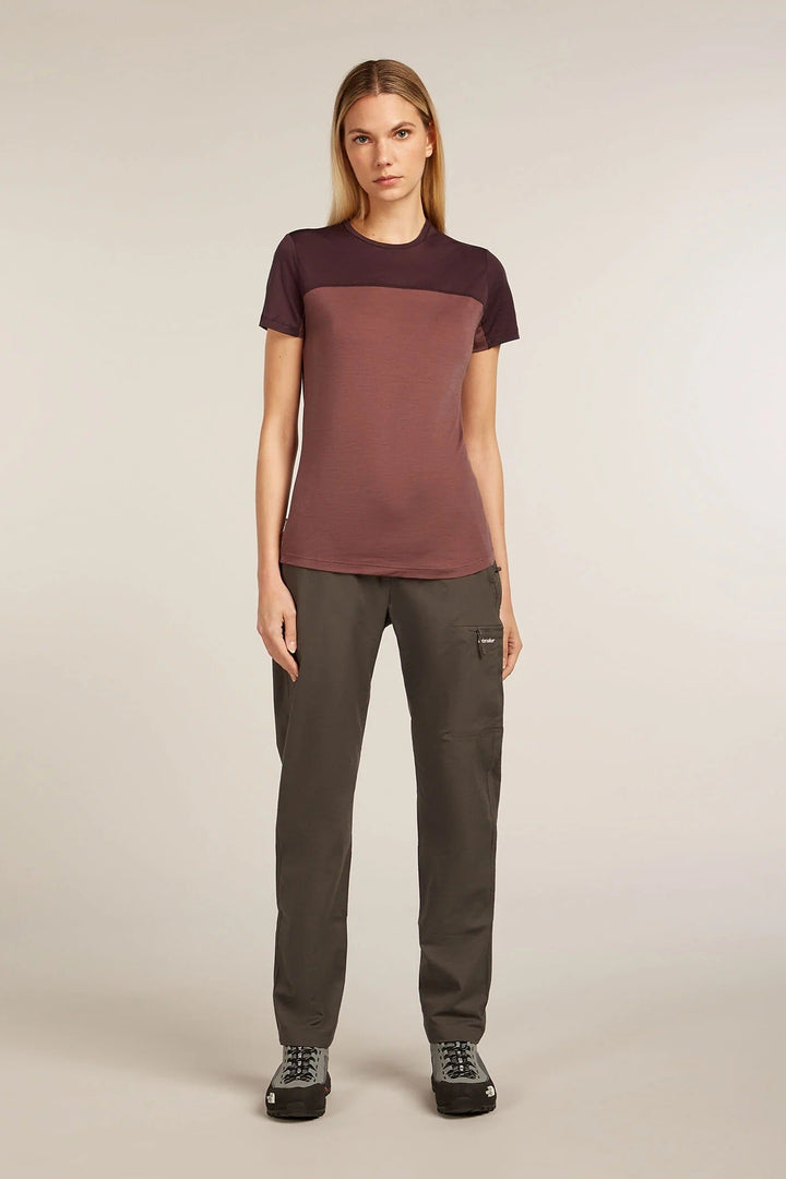 Womens Merino Blend 125 Cool-Lite™ Sphere Short Sleeve T-Shirt  Block Carob/Java 0A56XY