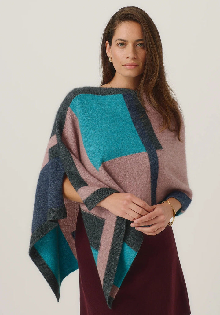 Womens Empress Poncho Rose Dust/Glacier  Multi