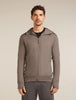 Mens Merino 260 Quantum Long Sleeve Zip Hoodie Porcini  BA56W2