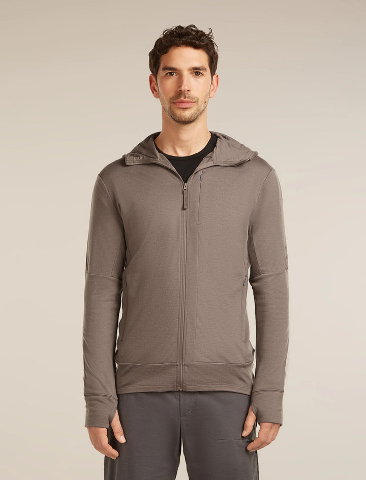 Mens Merino 260 Quantum Long Sleeve Zip Hoodie Porcini  BA56W2