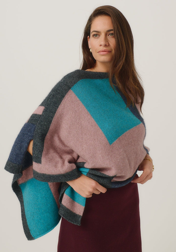 Womens Empress Poncho Rose Dust/Glacier  Multi