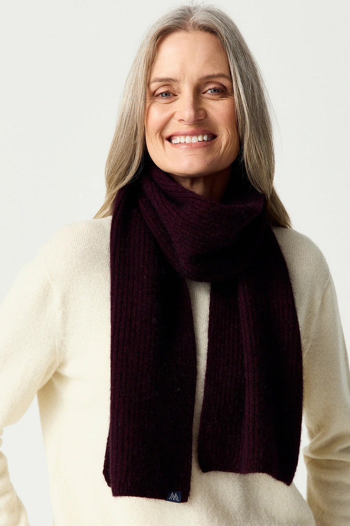 Unisex MM Ribbed Beetroot Scarf 0578
