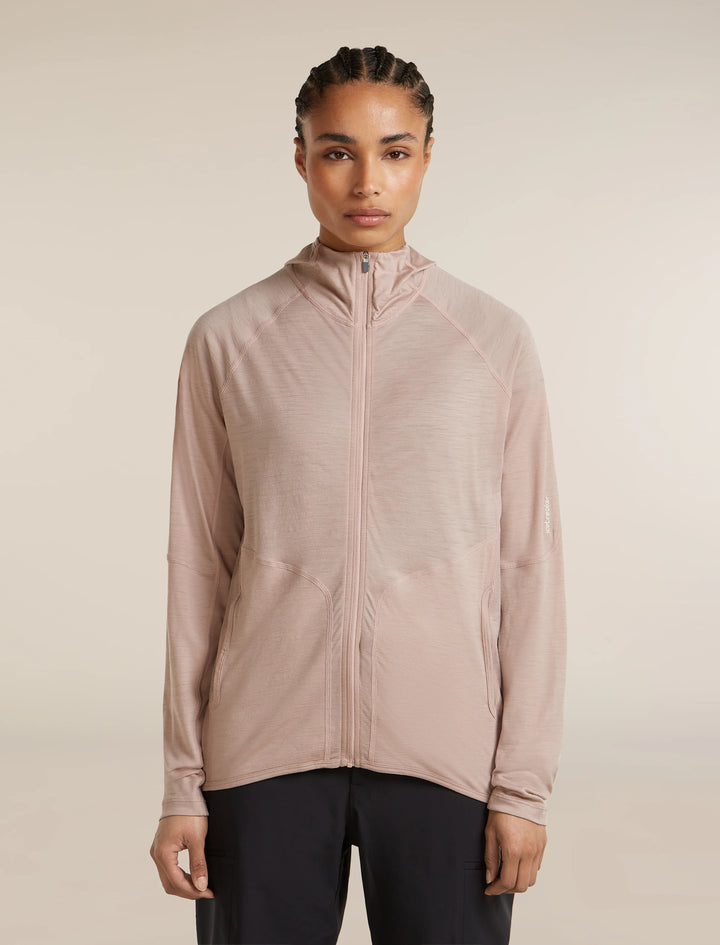 Womens 150 MerinoFine™ Ace Long Sleeve Zip Hoodie  Pink quartz  0A57LY
