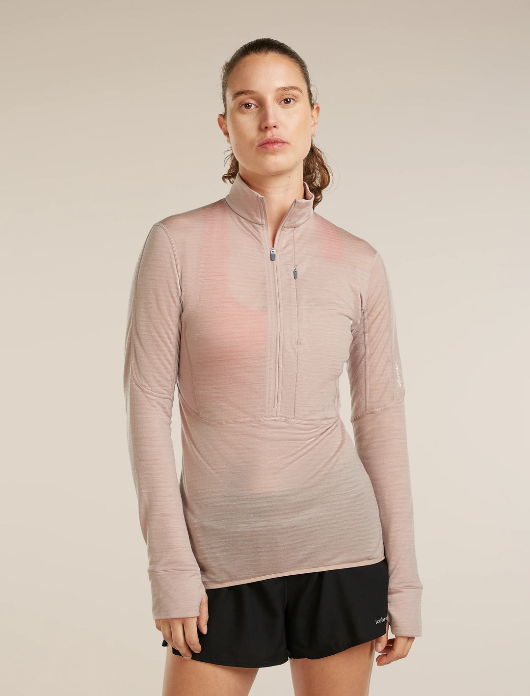 Womens Merino Blend 200 Realfleece™ Descender L S Half Zip Jacket Pink Quartz BA56YM