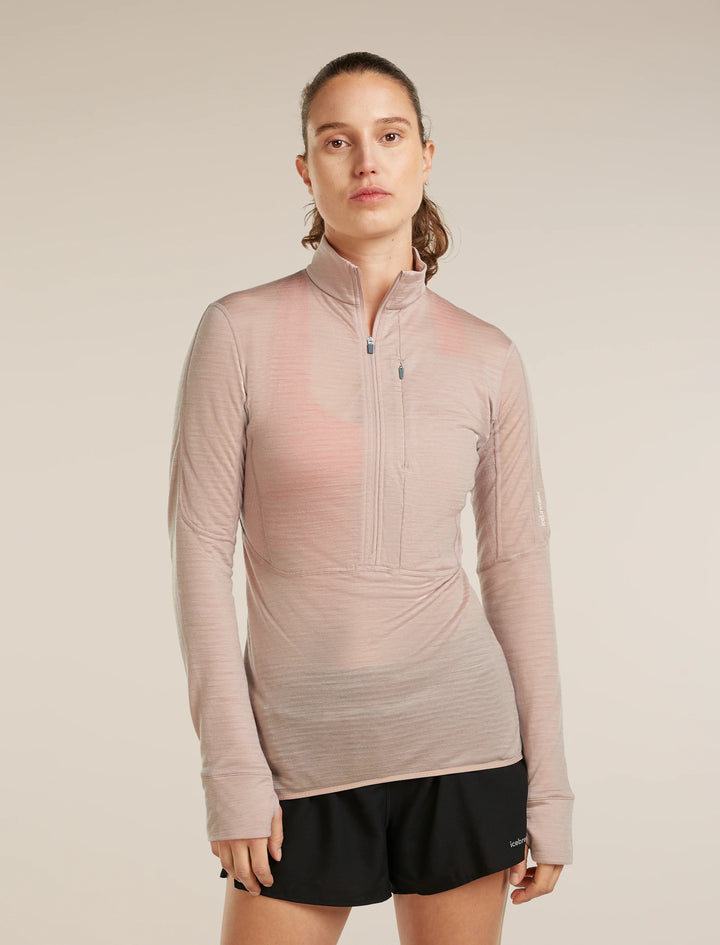 Womens Merino Blend 200 Realfleece™ Descender L S Half Zip Jacket Pink Quartz BA56YM
