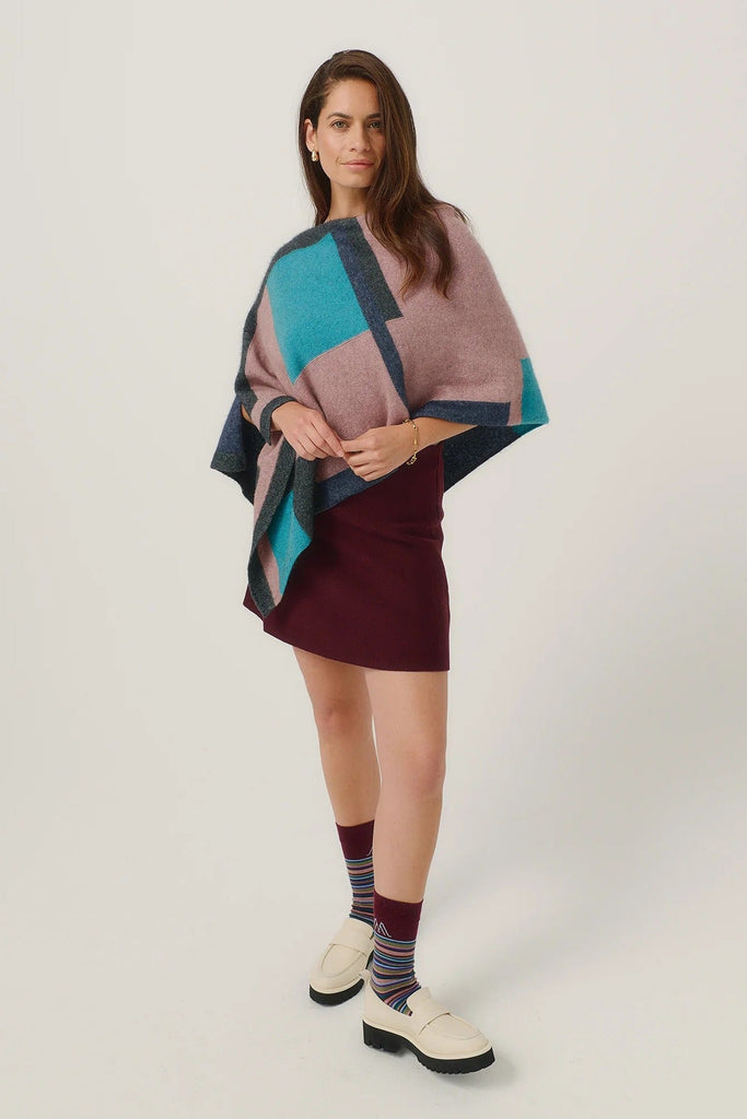 Womens Empress Poncho Rose Dust/Glacier  Multi