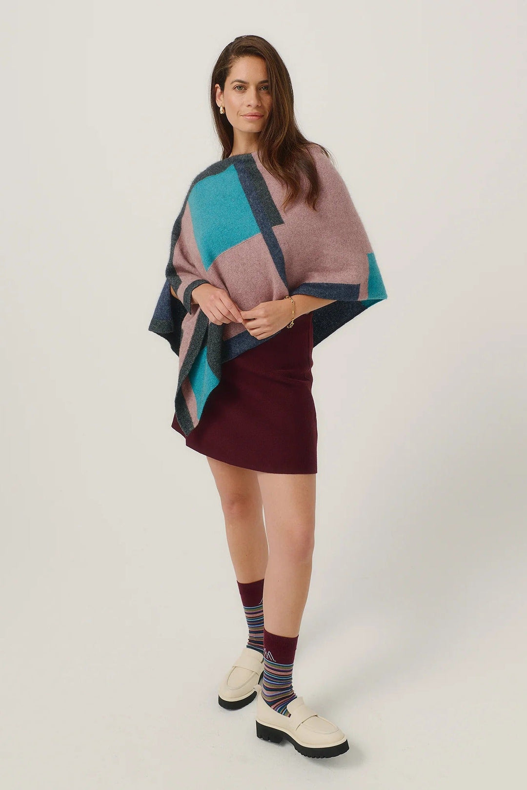 Womens Empress Poncho Rose Dust/Glacier  Multi