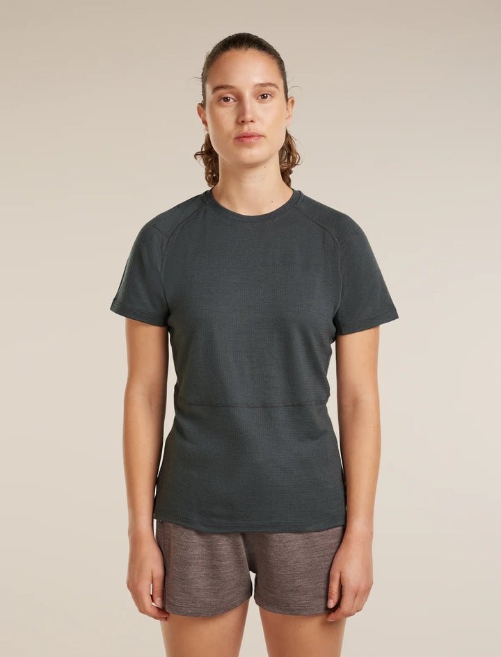 Womens Merino 200 Waffle Elevation Short Sleeve T-Shirt Obsidian 0A5792