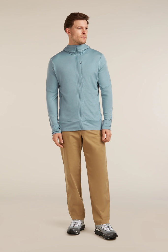 Mens Merino 260 Quantum Long Sleeve Zip Hoodie Flint Blue  BA56W2