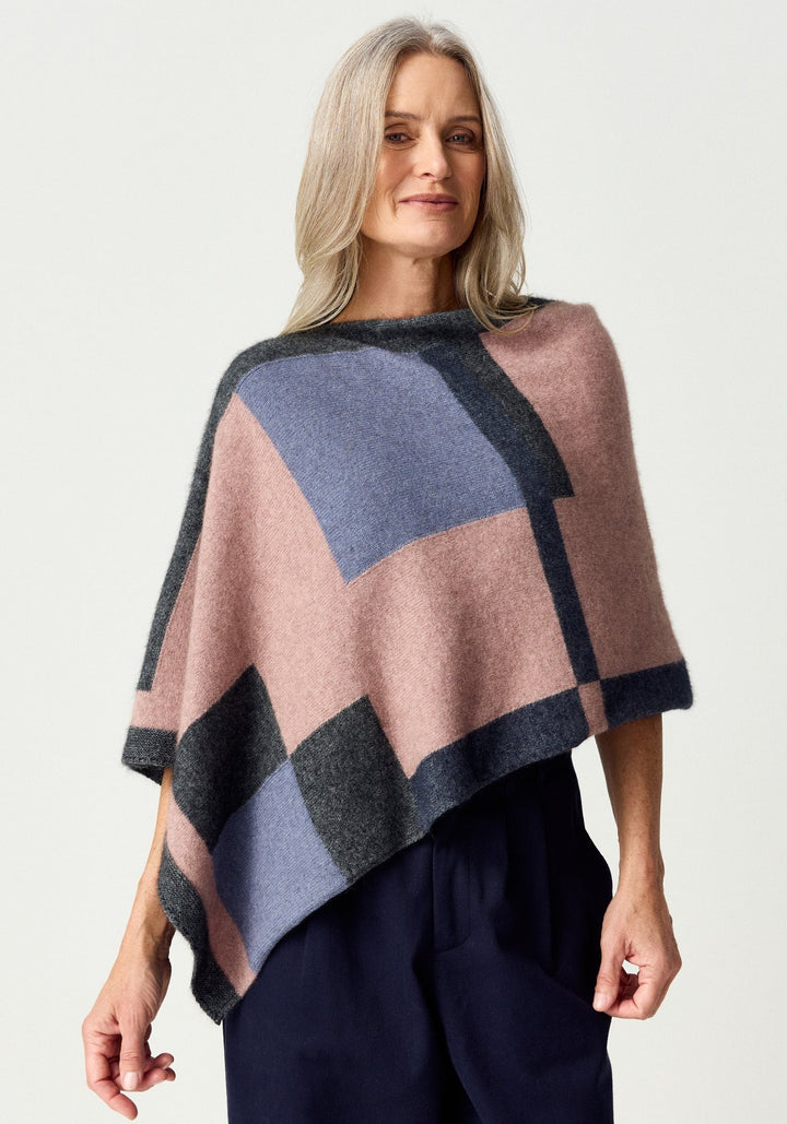 Womens Empress Poncho Rose Dust/Waterfall  Multi