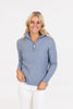 Womens Cable 1/2 Zip  Sweater Crystal NB885