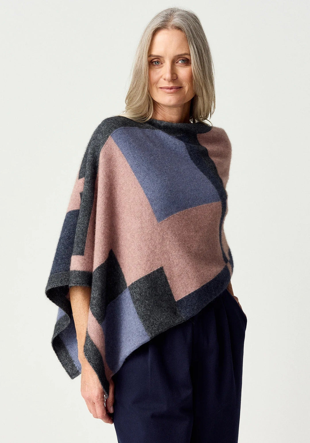 Womens Empress Poncho Rose Dust/Waterfall  Multi