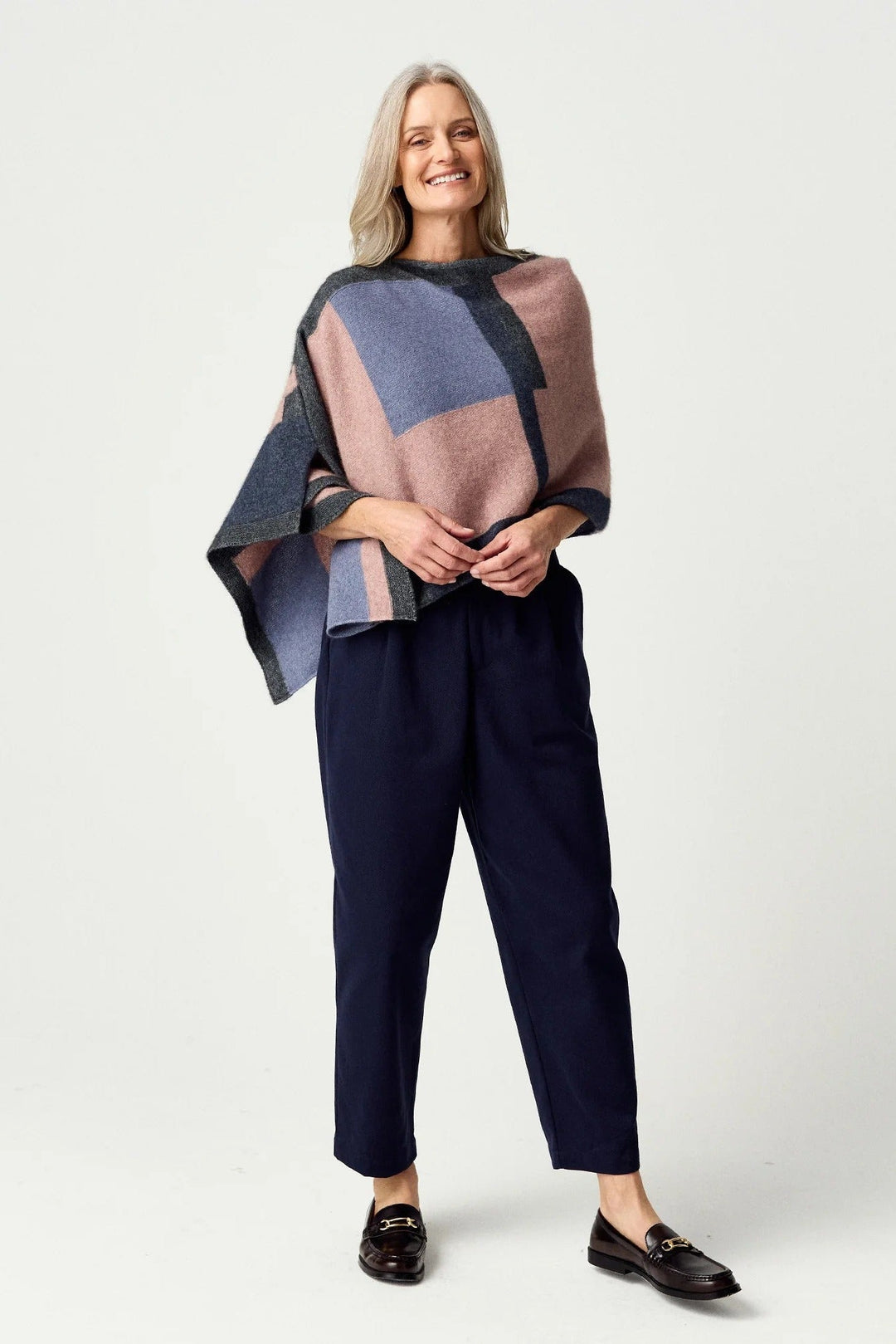 Womens Empress Poncho Rose Dust/Waterfall  Multi