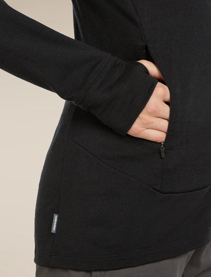 Womens Merino 260 Quantum LS Zip Black BA56XQ
