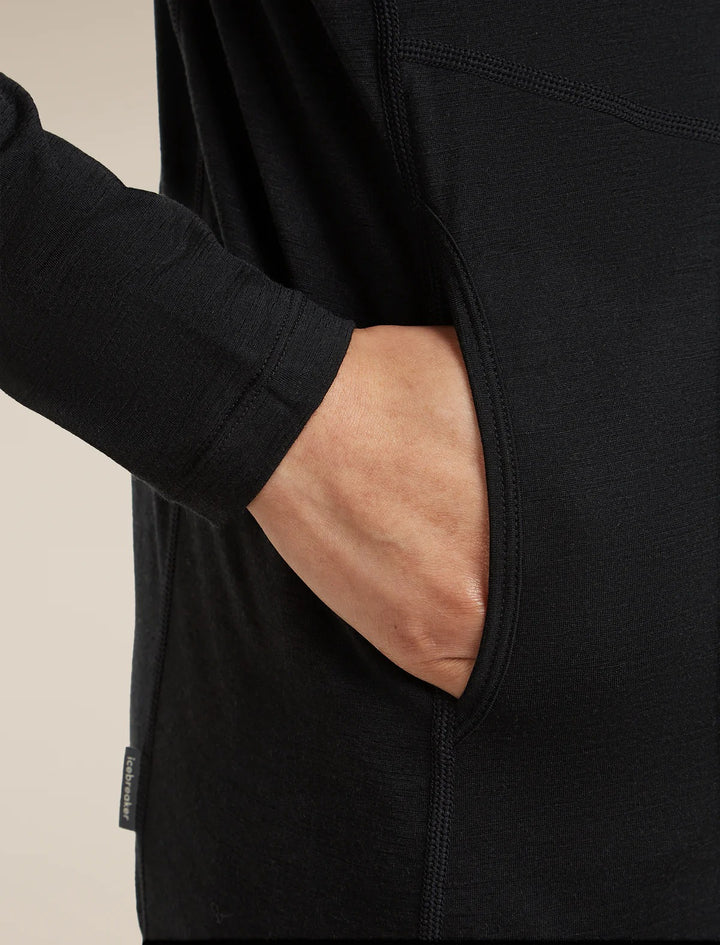 Womens 150 MerinoFine™ Ace Long Sleeve Zip Hoodie UPF  Black  0A57EM