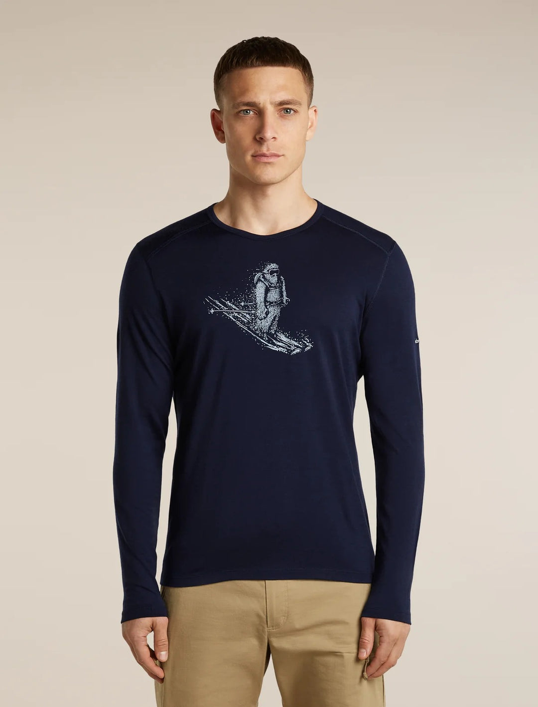 Mens  Merino 200 Oasis Long Sleeve Crewe Skiing Yeti Midnight Navy 0A57IU