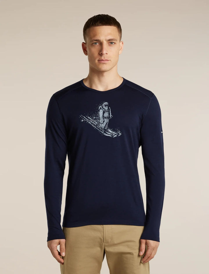 Mens  Merino 200 Oasis Long Sleeve Crewe Skiing Yeti Midnight Navy 0A57IU
