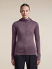 Womens Merino Blend 200 RealFleece™ Descender Long Sleeve Zip Hoodie  Grey Plum 0A57QK
