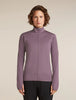 Womens Merino Blend 300 RealFleece™ Descender Long Sleeve Zip Grey Plum 0A57QL