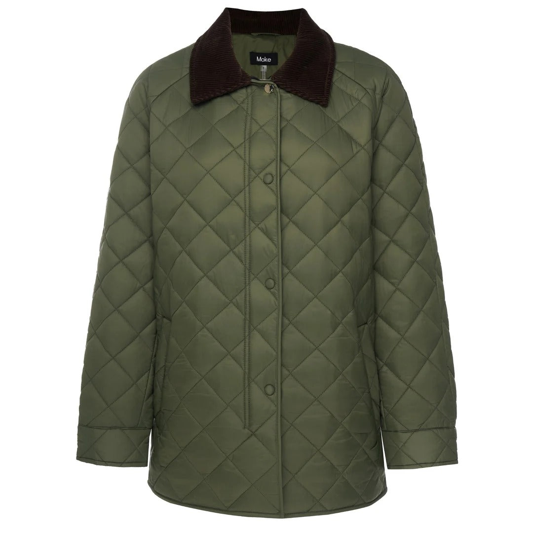 Womens Daisy Quilted Jacket Olive Green