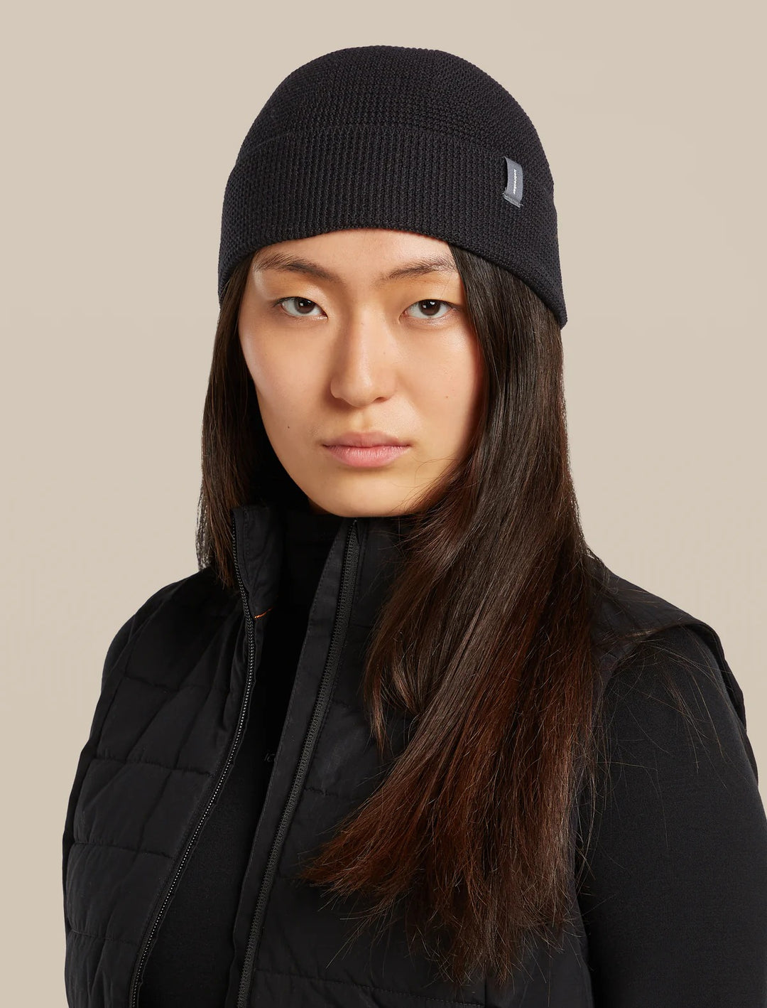 Adult Unisex Merino Feadan Cuff Beanie Black 0A57AJ