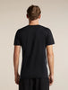 Mens  Merino Blend 125 Cool-Lite™ Sphere Short Sleeve T Shirt Colour Block  Black/Obsidian 0A57HY