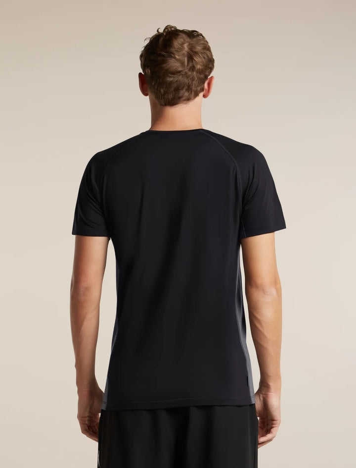 Mens  Merino Blend 125 Cool-Lite™ Sphere Short Sleeve T Shirt Colour Block  Black/Obsidian 0A57HY