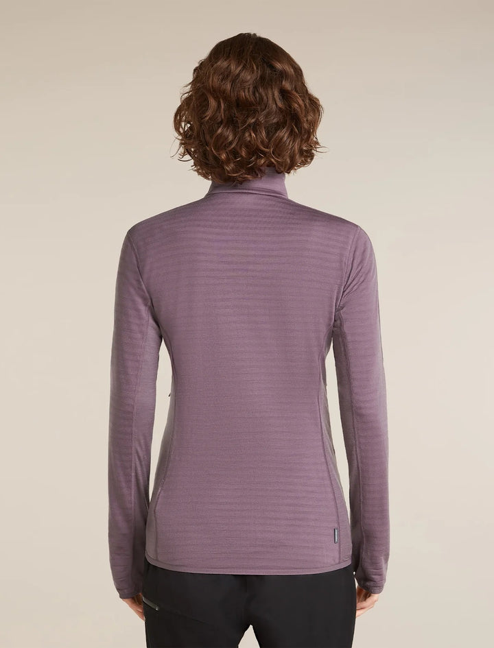 Womens Merino Blend 300 RealFleece™ Descender Long Sleeve Zip Grey Plum 0A57QL