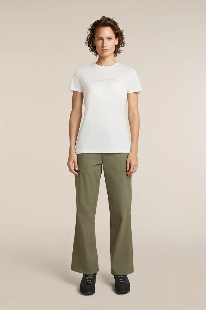 Womens Merino 150 Tech Lite S S T-Shirt Sparkling Stars  Ecru Heather 0A576M
