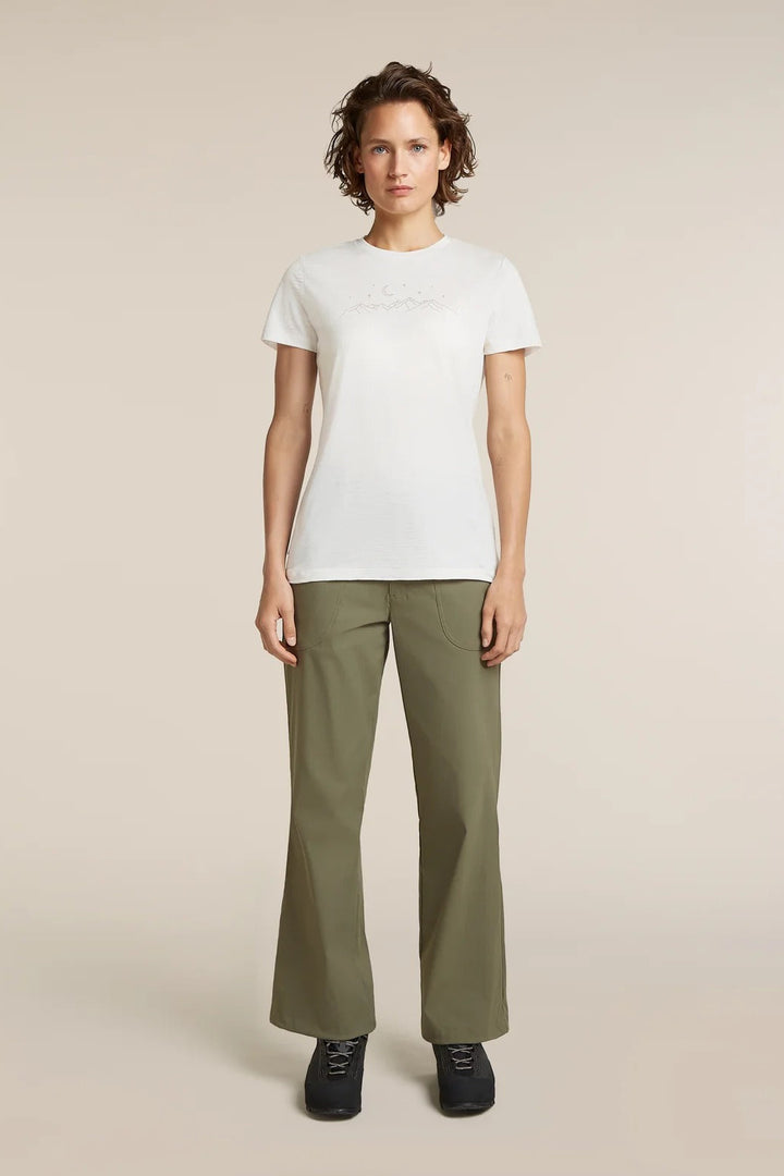 Womens Merino 150 Tech Lite S S T-Shirt Sparkling Stars  Ecru Heather 0A576M