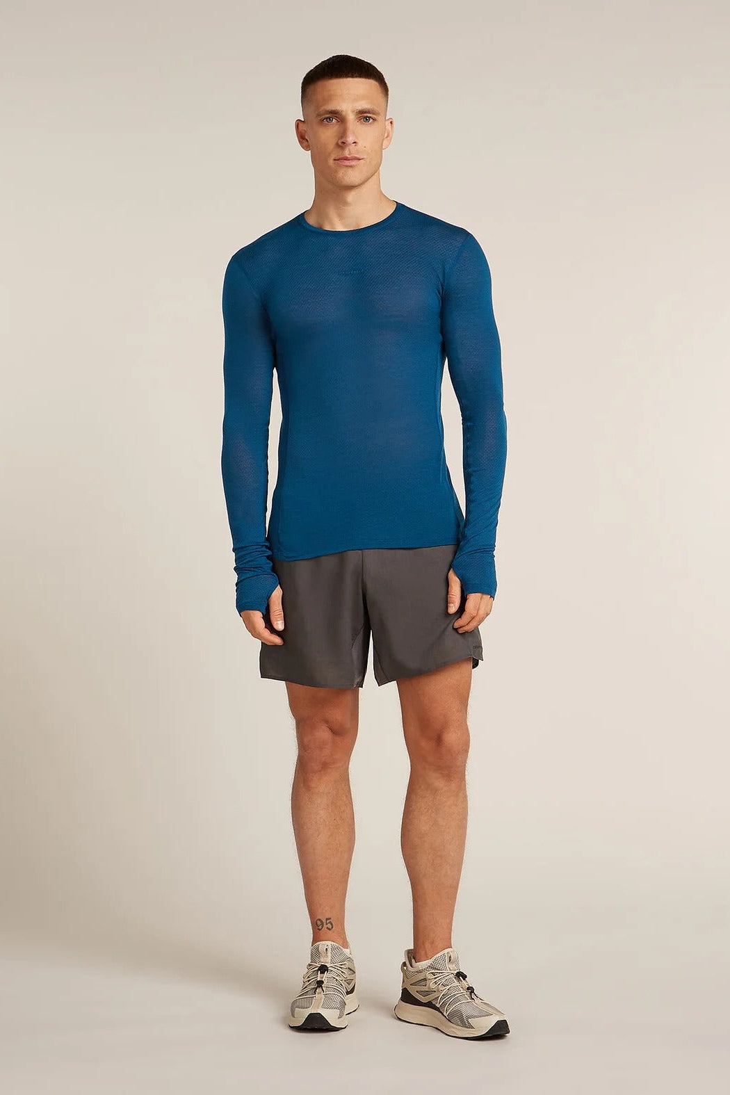 Mens Merino Blend 75 Cool-Lite™ Featherlight™ Long Sleeve Crew Thermal Top Atlantis 0A577J