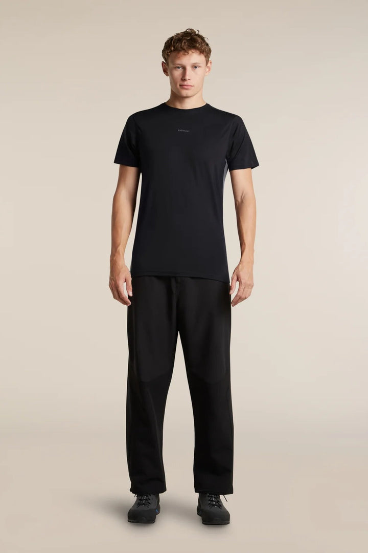 Mens  Merino Blend 125 Cool-Lite™ Sphere Short Sleeve T Shirt Colour Block  Black/Obsidian 0A57HY