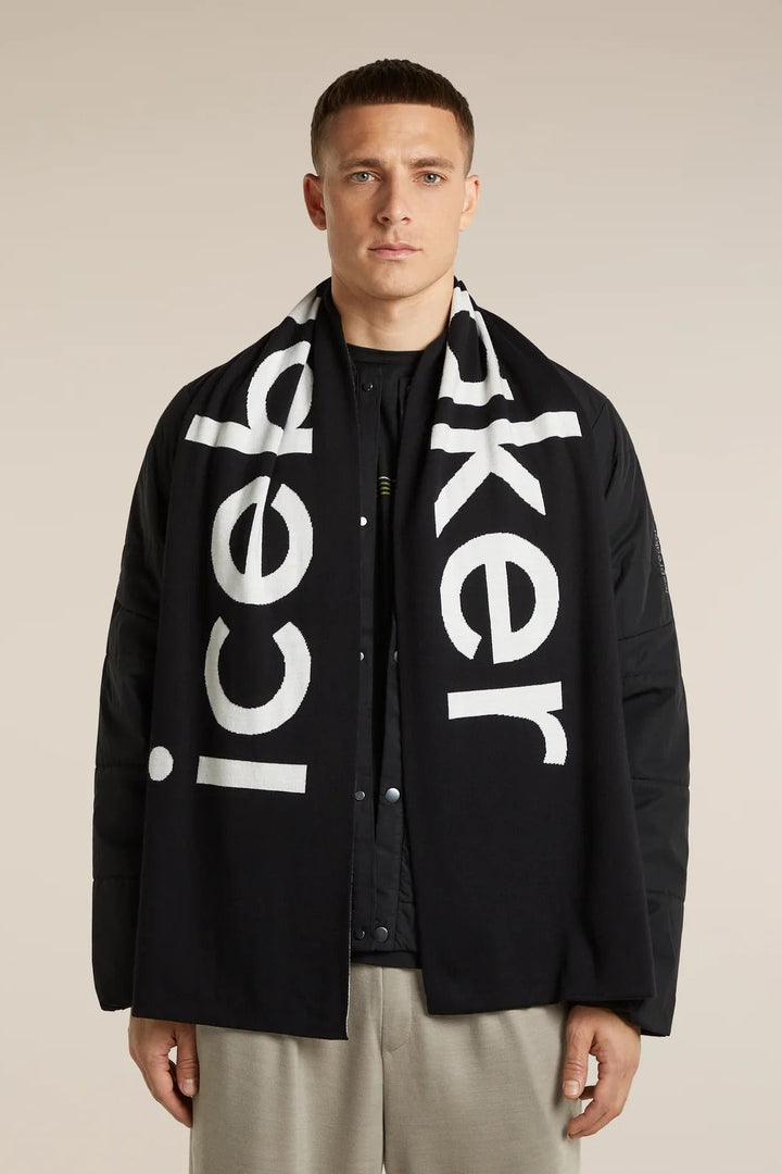 Adult  Unisex Merino icebreaker Scarf  Black/Ecru Heather 0A57IT