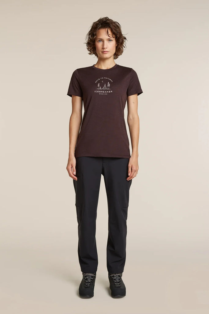 Womens Merino 150 Tech Lite Short Sleeve T Shirt Peaceful Pass Sleeve  Bittersweet 0A57JN